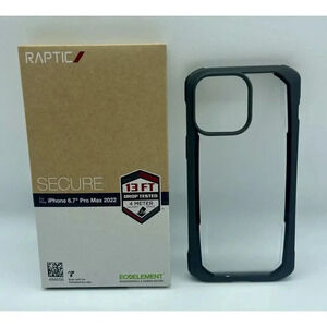 RAPTIC Secure Case for iPhone 14 Pro Max 6.7” Charcoal With Clear‎ Frosted Back